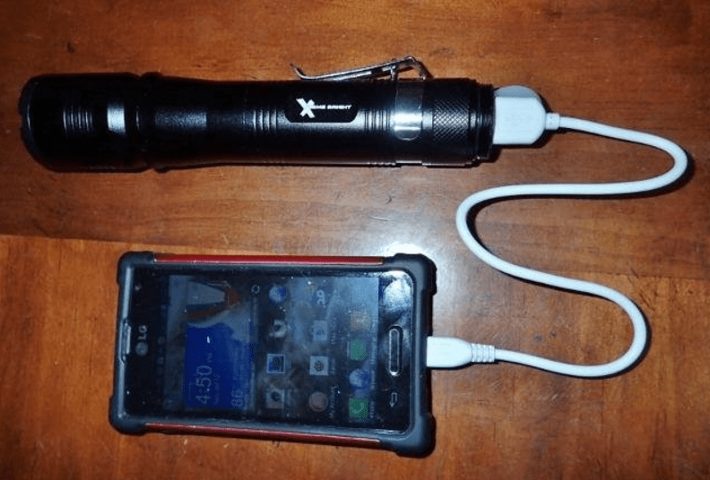 Battery Bank USB Rechargeable Flashlight