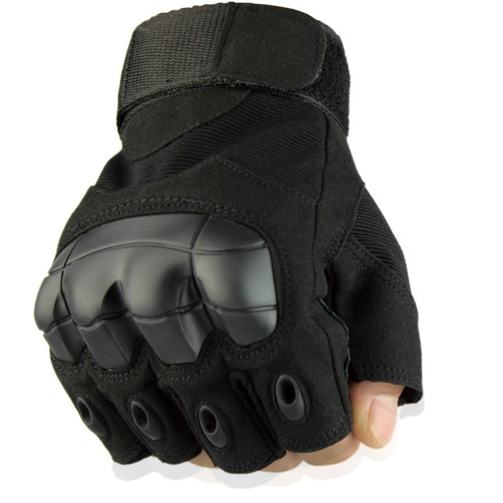 Fingerless Black Tactical Gloves