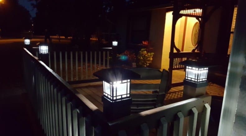 Westinghouse wood post solar cap lights