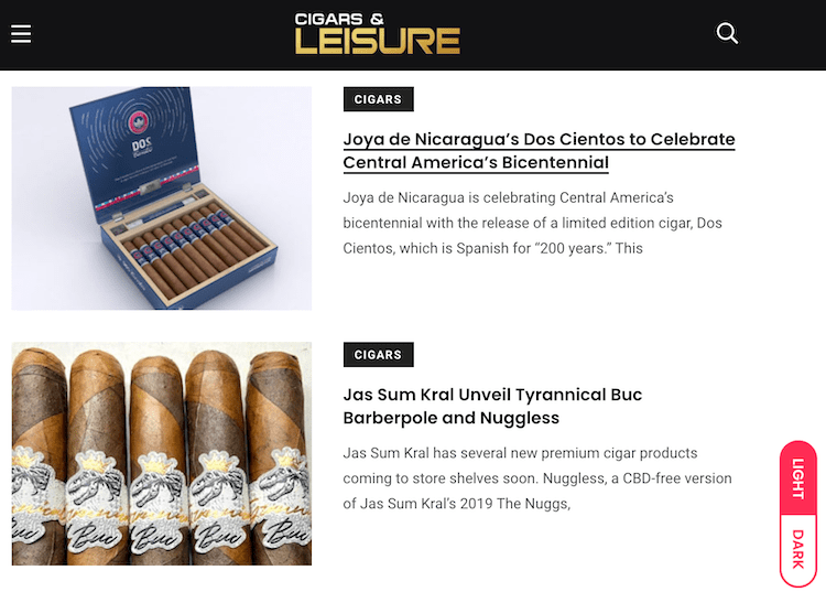 Cigars and Leisure website screenshot