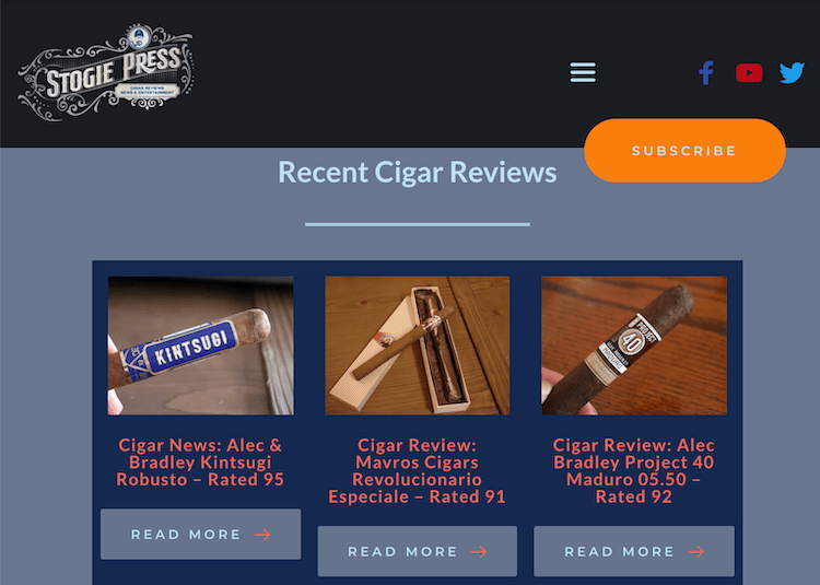 Stogie Press website screenshot